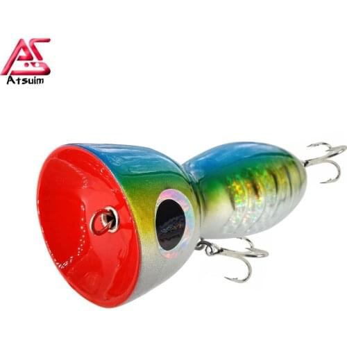 AS Wood Tuna Lure 125g145g Trolling Bait Popper Boat Fishing BKK Treble Hooks Saltwater Topwater Carp Artificial SwimBait Leurre