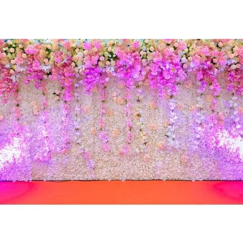 VinylBDS Photo Background Flower Photocall Wedding Flowers Backdrop Red Carpet Photo Flores Wall for Outdoor Wedding Party
