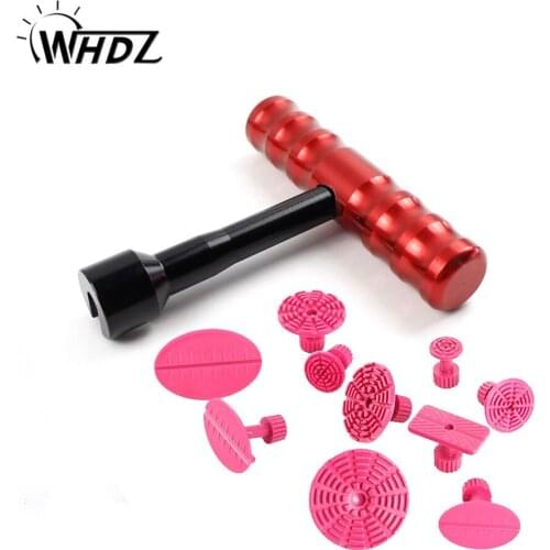 WHDZ PDR Tools Kit Paintless Dent Repair Tools Dent Removal Dent Lifter Puller Red T-Bar Puller Glue Tabs Suction Cups
