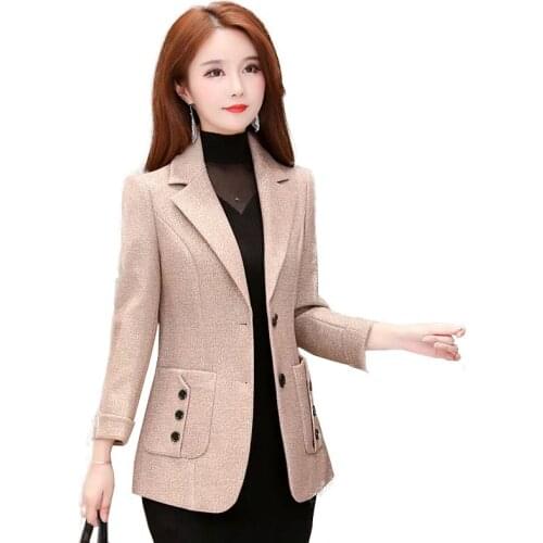 Your Ladys Fashion Casual Small Blazer Women 2021 Spring And Autumn New Temperament Waist Slimming Coat Jacket Female L255