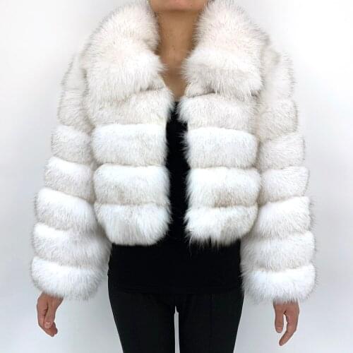 2021 Short Real Fox Fur Coats Women Winter Fashion Natural Whole Skin Genuine 7xl Fox Fur Jackets With Fur Collar Overcoats