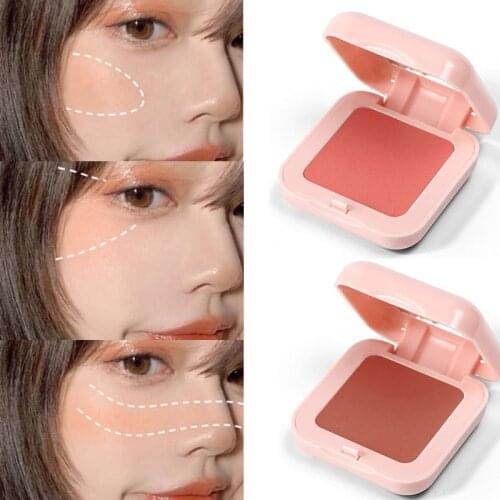 1pcs Matte peach blush highlight repair easy to color waterproof lasting brighten natural skin tone facial makeup blush palette