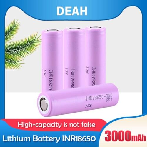 10-20PS Original 3.7V 3000mAh 18650 30Q Battery For Samsung INR18650 20A Discharge Rechargeable Lithium Battery For Flashlight