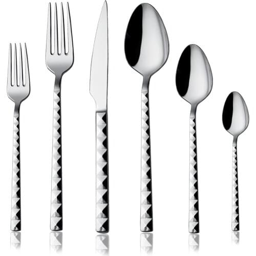 36 Pcs Hira Flatware Set Dinnerware Set Luxury Cutlery Steel Set Quality Tableware Knives Forks Dining Dinner Set