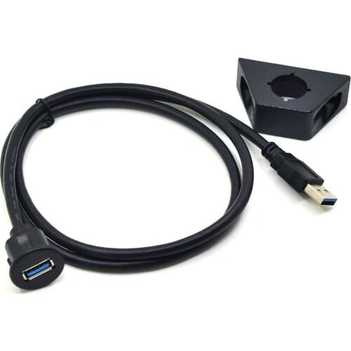 3FT USB 3.0 AUX Flush Mount CABLE male to female Car Mount Extension Cable for Car Truck Boat Motorcycle Dashboard Panel 1m