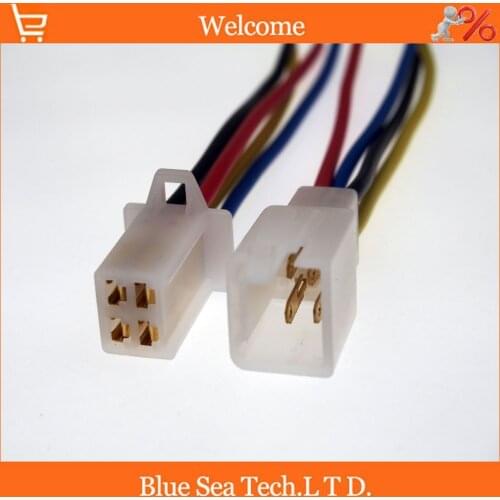 White 2.8mm 4 pin Electrical Connector plug with 10CM copper wire for E-Bike,Motorcycle,Motorbike,car, etc