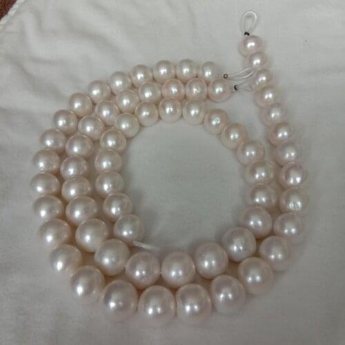 FREE SHIPPING, 16 INCH 100% nature freshwater pearl material with round shape-11-14 mm