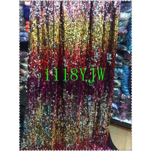 Sequins colorful Fabric 2016 Latest design african guipure lace fabric with embroidery mesh cord Sequins lace fabric