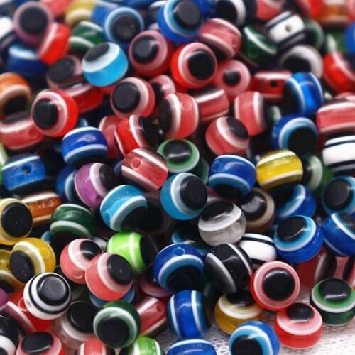 10g Round Evil Eye Beads 8mm 10mm Resin Loose Spacer Beads for Jewelry Making DIY Bracelet Necklace Charms