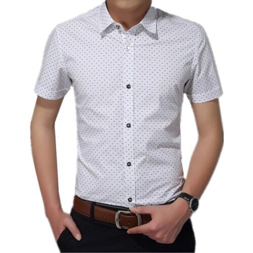 C1305-6 2020 summer new youth tide men big size fashion casual printed slim short sleeve shirt cheap wholesale