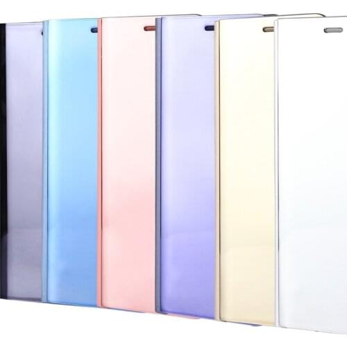 For Huawei P20 Lite Luxury Transparent Slim Electroplating Mirror Horizontal Flip Leather Case with Holder Phone Case Shell