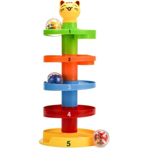 Kids Track Ball Tower Educational Toys For Children Rotating Orbital Voice Balls Toddler Stacking Toy Montessori Materials