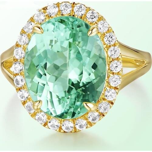 Big green crystal emerald gemstones zircon diamonds rings for women luxury 14k gold color jewelry bijoux bague party accessory