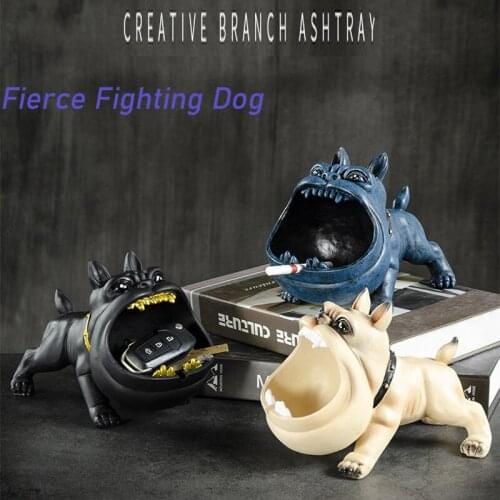 Creative Funny Bulldog Ashtray Decoration Cigarette Accessories Retro Ceramic Office Multi-Purpose Decorations Gifts For Men