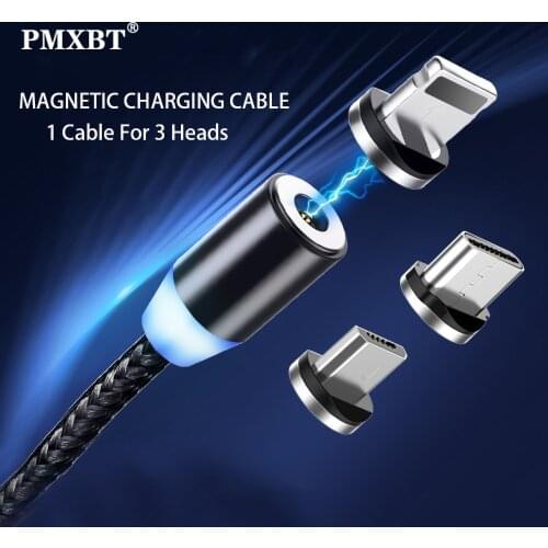 PMXBT Magnetic Cable For iPhone X Samsung Fast Charging Micro USB Cable Cord Magnet Charger USB Type C 1m 2 m Mobile Phone Cable