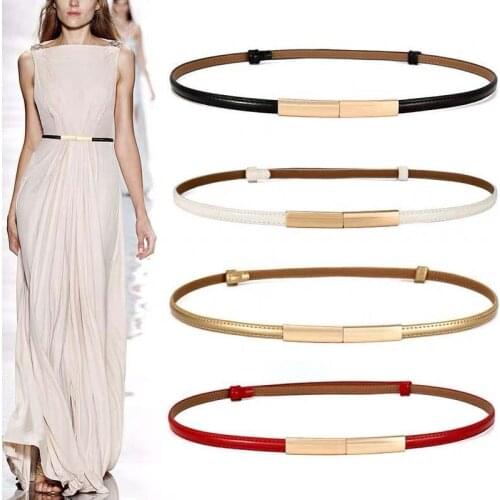 Fashion Elastic Women Belts Strap Thin Skinny Ladies Dress Decorative Waist Leather Female Belts