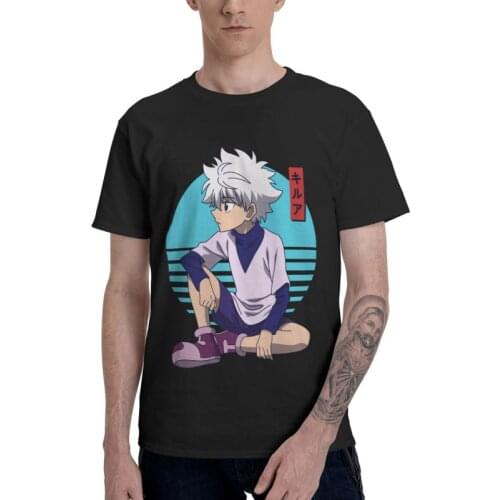 Hunter X Hunter Anime Manga Tshirts Men Stylish Tee Top 100% Cotton T Shirts Short Sleeve Killua Zoldyck Harajuku Lovers T-shirt