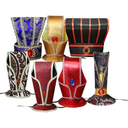 Men Hanfu Prime Minister Hat Headdress Role-playing Props Stage Zhuge Liang Headdress Hat Crown Cos Romance of The Three Kingdom