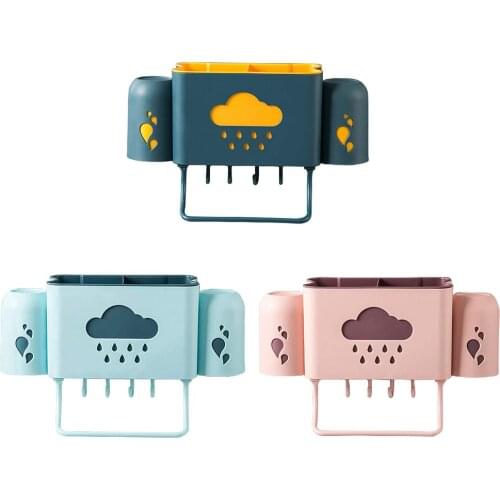 Wall Mounted Toothbrush Holder Bathroom Cup Holder Safety Toothbrush Caddy Storage Box Toothpaste Organizer Home Accessories