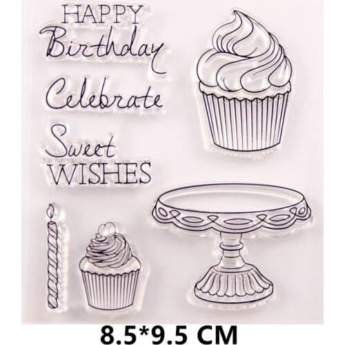 2021 New Cake Clear Stamps DIY Scrapbooking Craft Supplies Rubber Silicon Seals Card Album Hobby ink pad Stamping