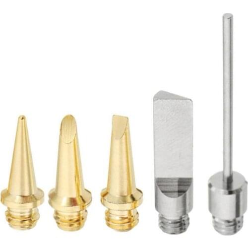 New 5Pcs/Lot HS-1115K Butane Gas Soldering Iron Kit Cordless Butane Solder Iron Gun Welding Tip Set Welding Kit Torch Pen Tools