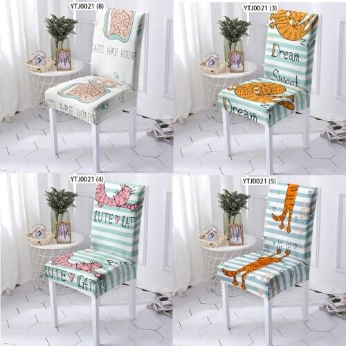Animal picture dining chairs Computer armchair Folding chair Chair cover with back Covers chairs Chair cover Computer chair home