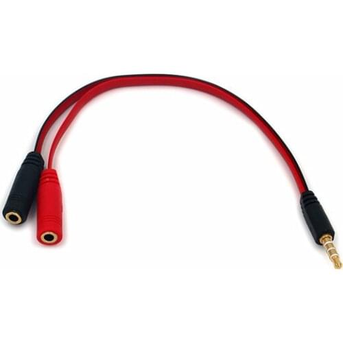 Wholesale 200pcs/lot Headset Converter Cable Smart Phone PC Headphone Audio Adapter 1 to 2 + Mic Earphone for Xbox One PS4