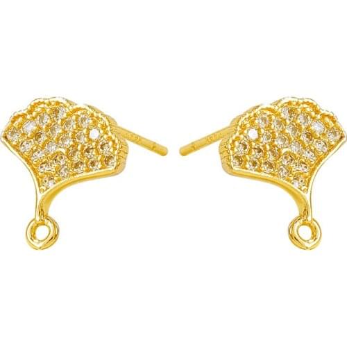 Factory Wholesale Gold Color Brass Stud Earrings With S925 SLIVER PIN Earring Jewelry Making Supplies Diy Accessories