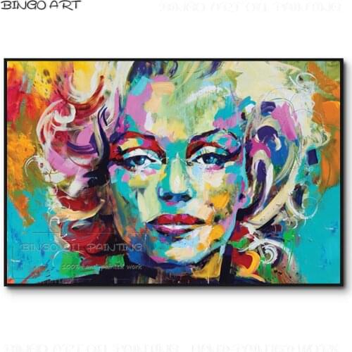 Gifted Artist Hand-painted High Quality Lady Figure Marilyn Monroe Oil Painting on Canvas American Lady Marilyn Monroe Painting