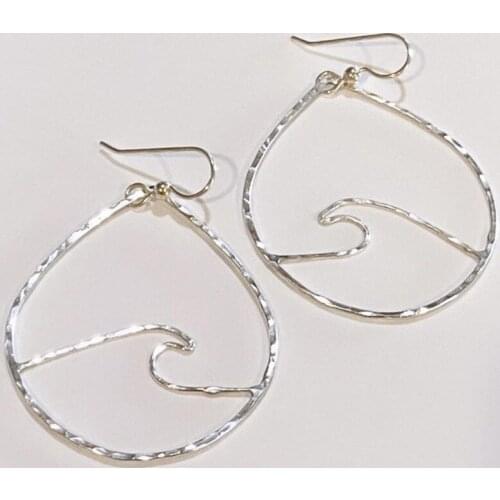 Simple 925 Silver Wave Earrings Womens Popular Earrings