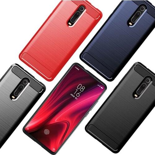 Luxury Carbon Fiber Soft silicone TPU Anti Scratch Shockproof Back Original Case for Xiaomi Redmi K20 Pro 6.39" Cover Cases