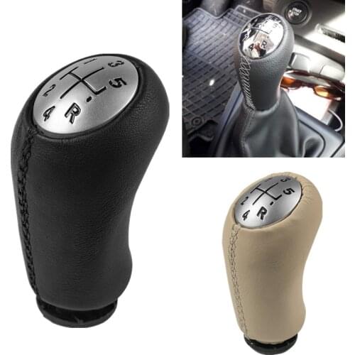 Black Beige Leather Gloss Matt 5 Speed Car Gear Shift Knob Head Stick Gear Shifter For RENAULT Laguna Megane 2 Clio 3 Scenic 2