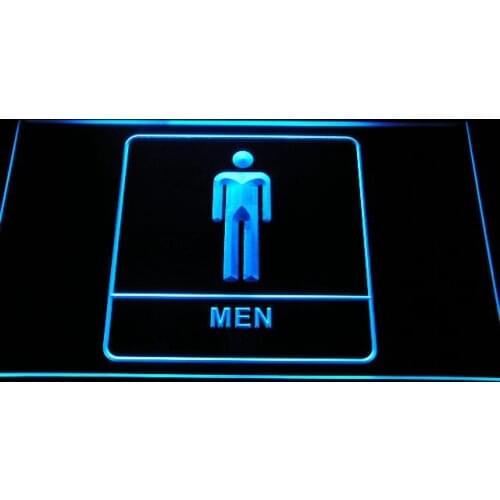 I1015 Men Male Boy Toilet Washroom Restroom Display LED Neon Light Light Signs On/Off Switch 20+ Colors 5 Sizes