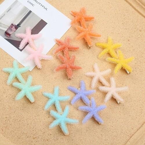 1SET New Starfish Hair Clips Barrettes Cute Girl Color Matching Fashion Hair Accessories Hairpins BB Clip Novelty Styling Tools
