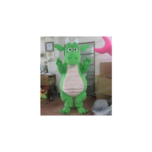 Green Stegosaurus Triceratops Dino Dinosaur Mascot Costume Adult Cartoon Character Outfit Company Activity Annual Meeting zx98