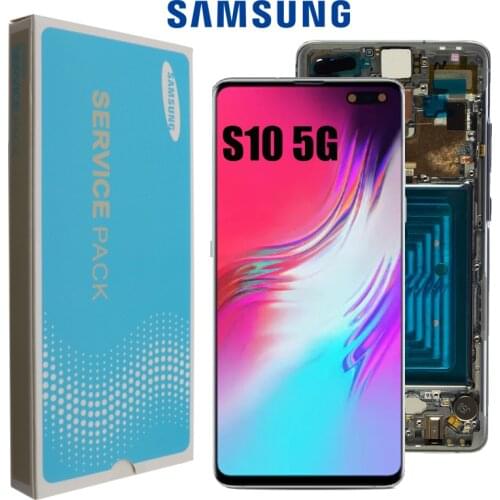 Super AMOLED For Samsung Galaxy S10 5G LCD Display Touch Screen Digitizer Assembly For Samsung S10 5G G977B G977U G977N Display