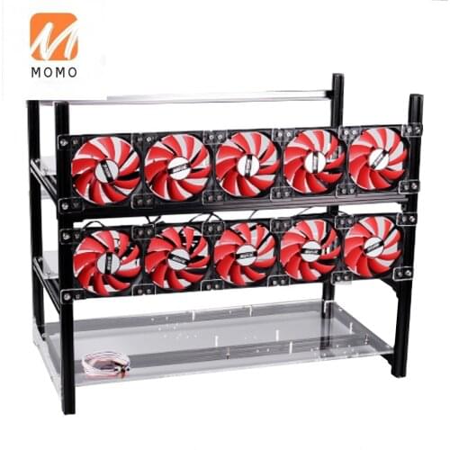 12 GPU 12gpu Aluminum Open Air Miner Frame Case Mining Rig frame gpu mining frame for ETH BTC Ethereum bitcoin