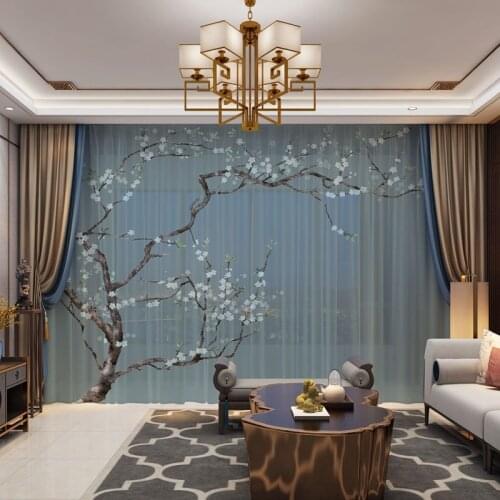 Floral Birds 3D Curtains Living Room Bedroom Drapes Cortinas Customized size Tulle Decorative Curtain