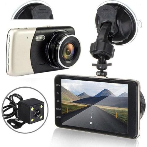 4 Inch Front And Rear Dual Lens Driving Recorder HD 1080P Car Vehicle DVR EDR Dashcam With G-Sensor Rearview Functions