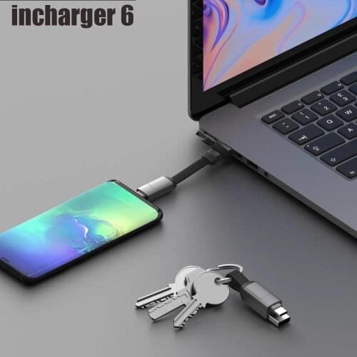Incharge 6 USB to Magnetic Type C Adapter USB to USB Type C Micro USB Lightning USB Charging Keyring Swiss Army Knife of Cables