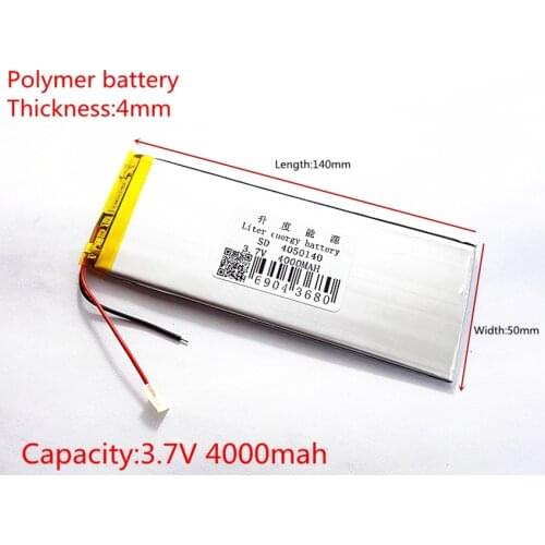 Free shipping New 3.7 V lithium polymer battery rechargeable battery 4050140 pl 4000 mah tablets