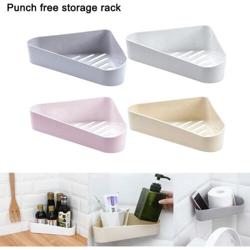 Free Punch Bathroom Shower Shelf Corner Bath Wall Mount Rack Storage Holder Organizer For Kicthen Bathroom Equipment Hardware