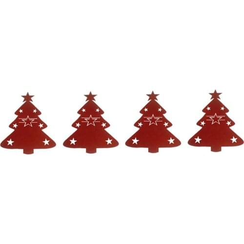 4PCS Christmas Tree Cutlery Bag Unique Exquisite Cutlery Holder Organizer Christmas Hotel Home Party Table Decoration