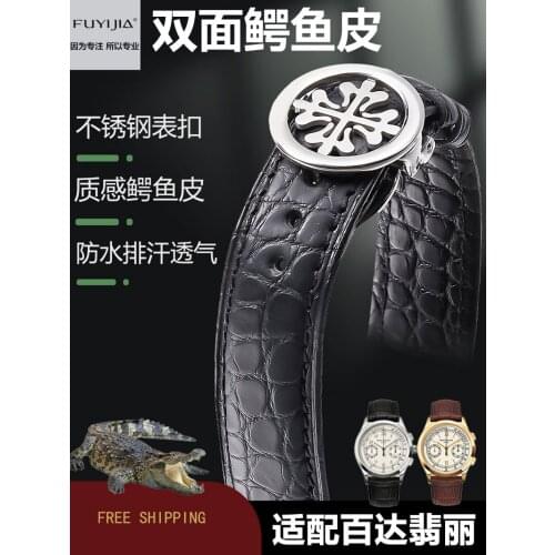 Double-sided Genuine Crocodile Skin Strap Folding Buckle American Alligator Watch Band 18MM 19MM 20MM 21MM 22MM 23MM 24MM Bands