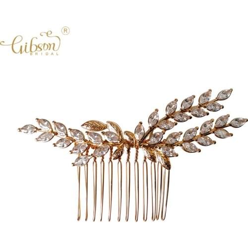 Handmade Bridal Headpiece Hair Comb Pin Set Wedding Leaf Hair Jewelry Gift Accessories For Party Prom