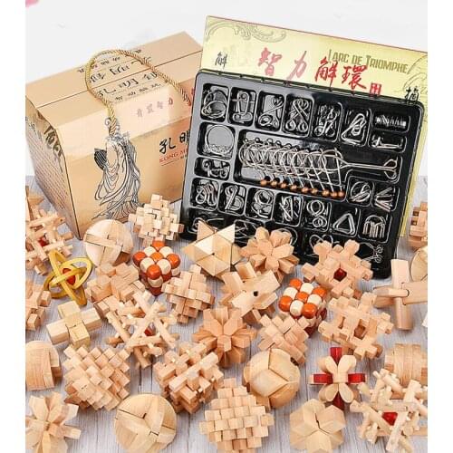 Nine Links Intellectual Solution 25-piece Set High IQ Brain Burning Intelligence Toy Luban lock hole and Ming lock