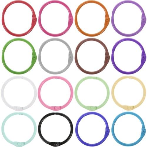 Taihely 10pcs Metal Loose Leaf Binder Ring 30mm Outer Diameter Book Rings Keychain Index Card Multicolor Binder Ring for School