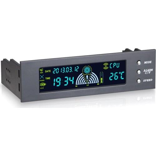 5.25inch 12V PC Computer Fan Controller 3 Fan Speed Controller Temperature Sensor LCD Digital Display Front Panel for PC