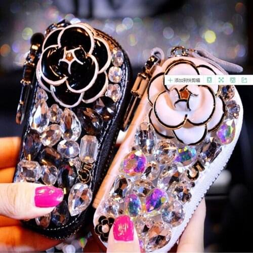 Camellia creative christmas gift car interior decorations home key case drivers lincense case