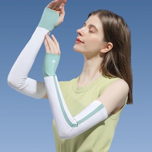 Summer Ice Silk Sunscreen Sleeves Breathable Ladies Gloves Outdoor Driving Arm Guards Uv Protection Arm Sleeves